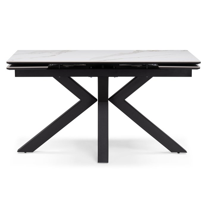 Раздвижной обеденный стол Бронхольм 140х80 белого цвета - купить Обеденные столы по цене 60590.0
