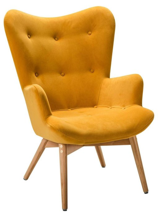 Кресло Хайбэк желтого цвета 