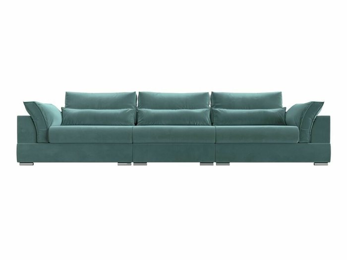 Прямой диван-кровать Пекин Long бирюзового цвета - купить Прямые диваны по цене 101999.0