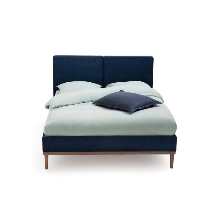 Кровать с кроватным основанием Cooly 140x190 темно-синего цвета - купить Кровати для спальни по цене 37573.0