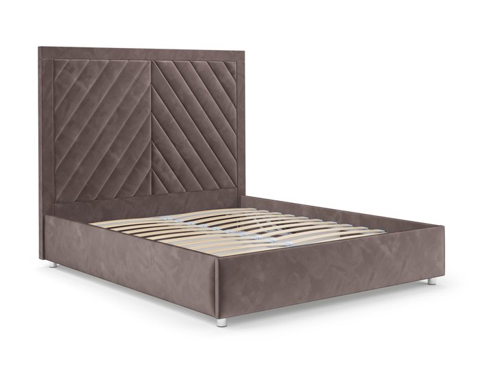 Кровать Мишель 140х190 серо-коричневого цвета с подъемным механизмом (вельвет)  - лучшие Кровати для спальни в INMYROOM