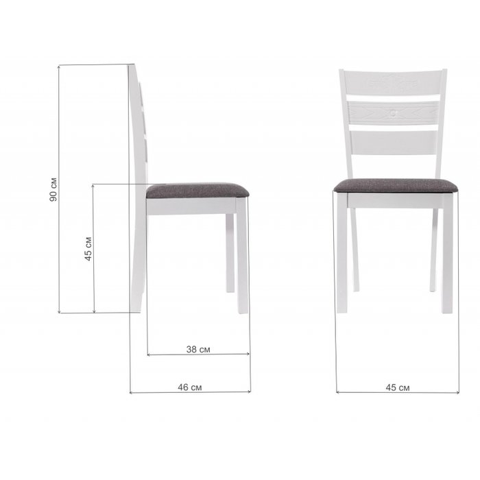 Обеденный стул Simol бело-серого цвета - купить Обеденные стулья по цене 4390.0
