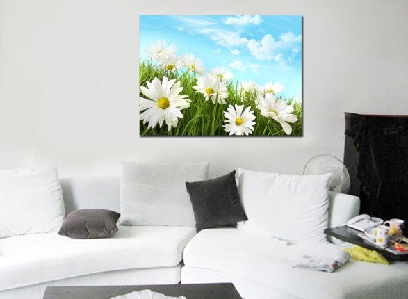Декоративная картина на холсте "Роскошные ромашки" - купить Принты по цене 3390.0