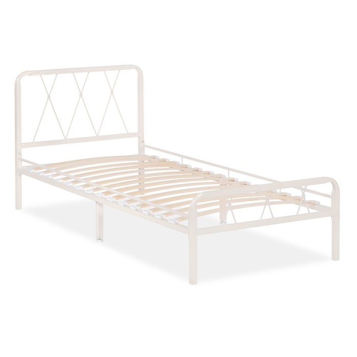 Кровать Иоханна 90х200 белого цвета  с основанием - купить Кровати для спальни по цене 14750.0
