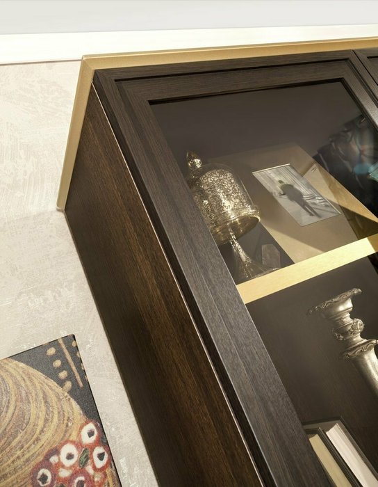 Витрина Palmari цвета венге на металлических ножках - лучшие Шкафы витринные в INMYROOM