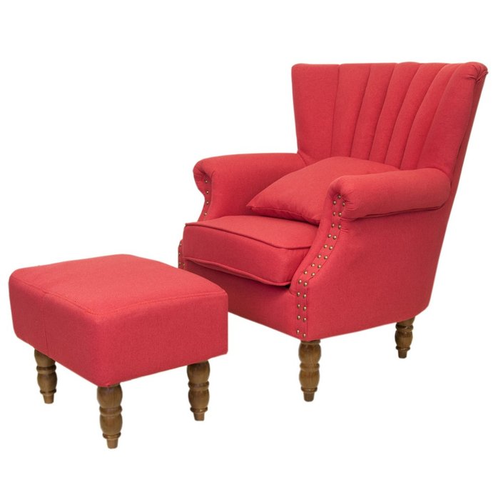 Кресло с пуфом Lab red