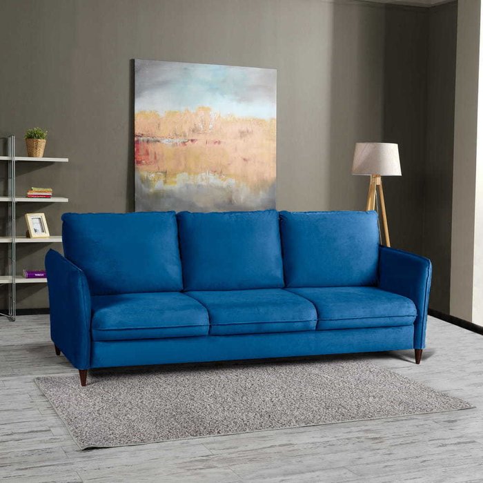 Диван-кровать Парма синего цвета - купить Прямые диваны по цене 145244.0