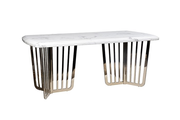 Стол обеденный Pearl бело-золотого цвета - купить Обеденные столы по цене 198200.0