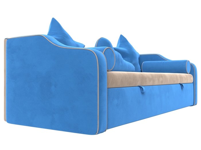 Прямой диван-кровать Рико синего цвета - лучшие Прямые диваны в INMYROOM