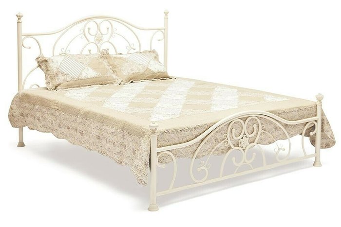 Кровать металлическая Elizabeth 160х200 белого цвета 