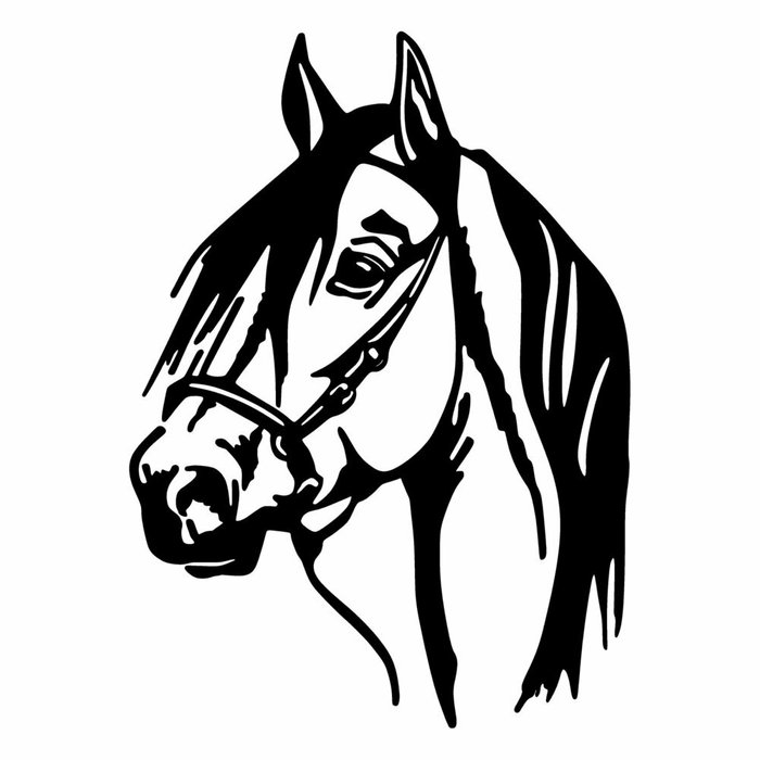 Настенный декор Лошадь 40x55 черного цвета