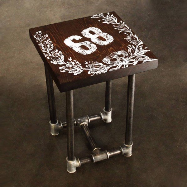 Прикроватный кофейный столик с металлическим подстольем - купить Кофейные столики по цене 5300.0