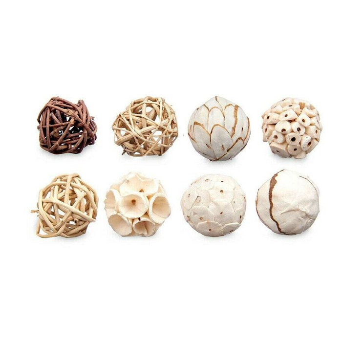 Set of Decorative Balls Белый Коричневый (12 штук) - лучшие Фигуры и статуэтки в INMYROOM Set of Decorative Balls Белый Коричневый (12 штук) - лучшие Фигуры и статуэтки в INMYROOM