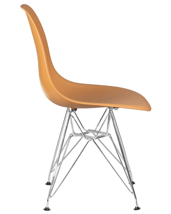Стул обеденный оранжевого цвета на металлических ножках - лучшие Обеденные стулья в INMYROOM