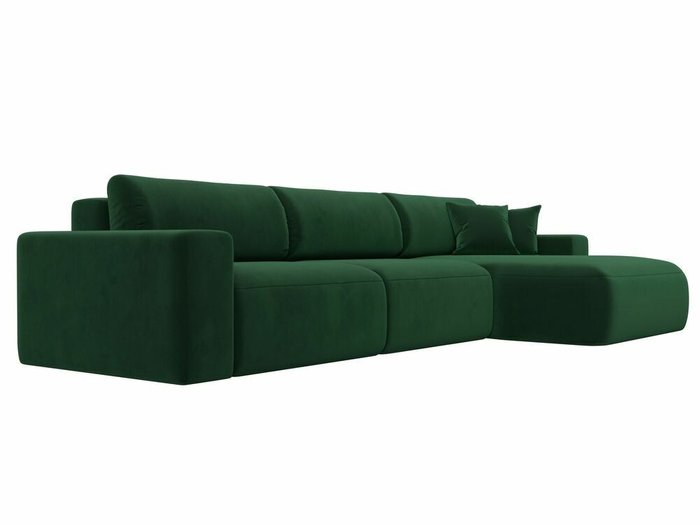 Угловой диван-кровать Лига 036 Классик Лонг темно-зеленого цвета правый угол - лучшие Угловые диваны в INMYROOM