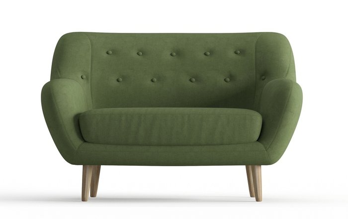 Диван Cloudy в обивке из велюра темно-зеленого цвета - купить Прямые диваны по цене 20490.0