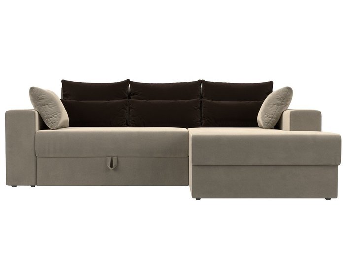Угловой диван-кровать Мэдисон бежево-коричневого цвета правый угол - купить Угловые диваны по цене 40990.0