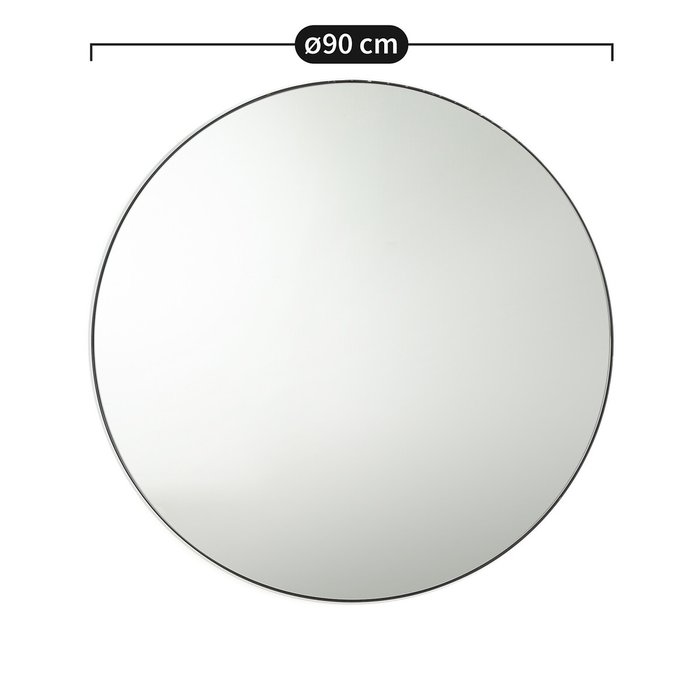 Зеркало круглое с отделкой металлом Iodus черного цвета - лучшие Настенные зеркала в INMYROOM