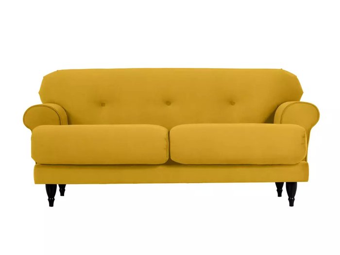 Диван Italia желтого цвета с черными ножками - купить Прямые диваны по цене 53910.0