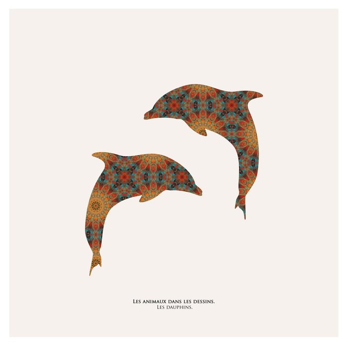 Картина (репродукция, постер): Дельфины в узоре