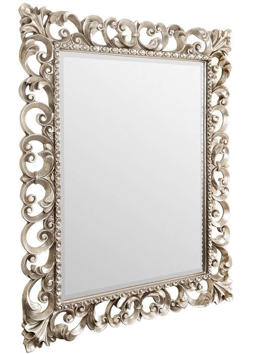 Настенное Зеркало в резной раме Bristol Silver   - купить Настенные зеркала по цене 32000.0