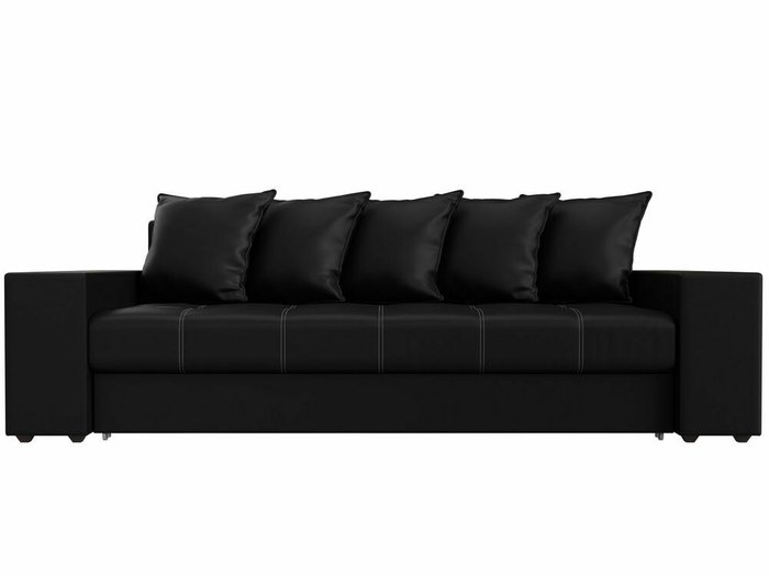Прямой диван-кровать Дубай черного цвета (экокожа) - купить Прямые диваны по цене 46999.0