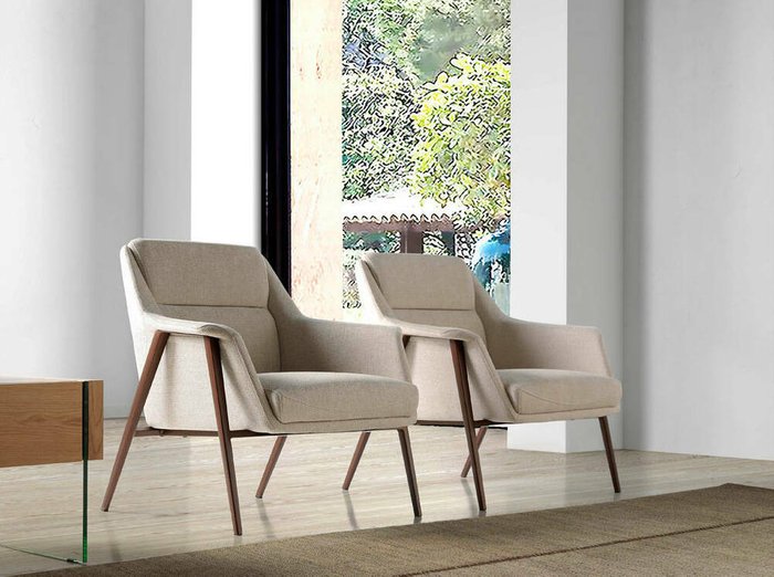 Кресло из стали и ткани белого цвета - купить Интерьерные кресла по цене 134990.0