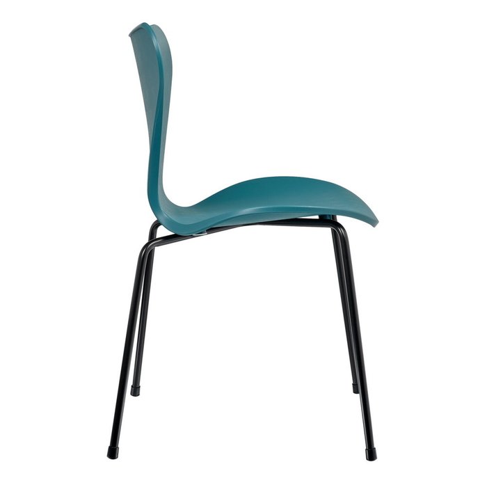 Стул Seven голубой с чёрными ножками - лучшие Обеденные стулья в INMYROOM