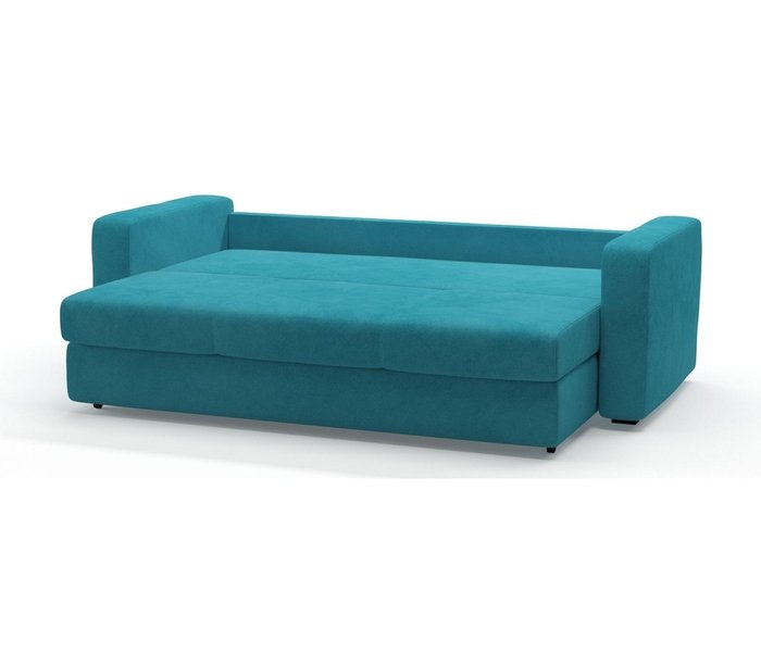 Диван-кровать Риквир в обивке из велюра голубого цвета - лучшие Прямые диваны в INMYROOM
