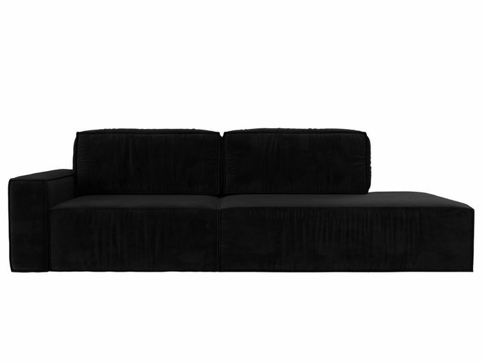 Прямой диван-кровать Прага модерн черного цвета подлокотник слева - купить Прямые диваны по цене 76999.0