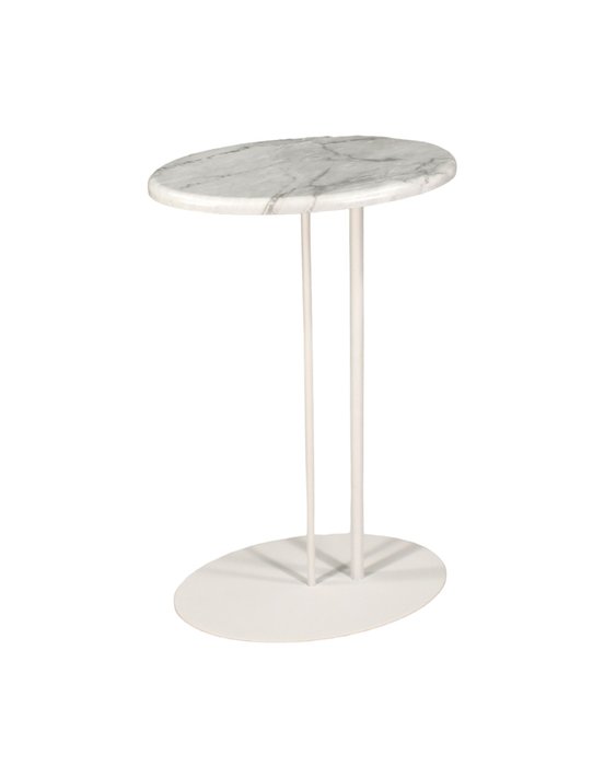 Кофейный интерьерный столик Сallisto M серо-белого цвета