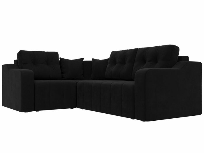 Угловой диван-кровать Кембридж черного цвета левый угол - лучшие Угловые диваны в INMYROOM