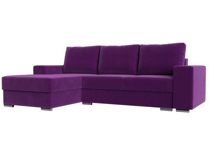 Угловой диван-кровать Дрезден фиолетового цвета левый угол