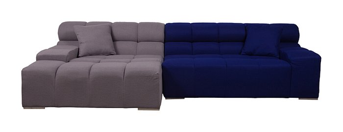 Диван Tufty-Time Sofa серо-синяя шерсть, коричневый