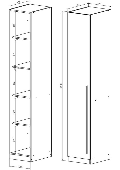Шкаф-пенал София - лучшие Шкафы распашные в INMYROOM Шкаф-пенал София - лучшие Шкафы распашные в INMYROOM