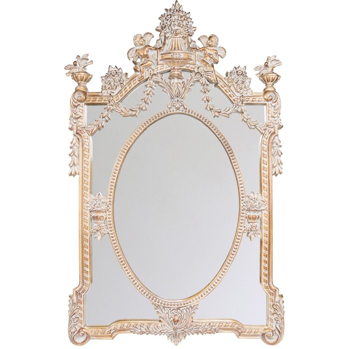 Настенное зеркало Миранда цвета античного матового золота