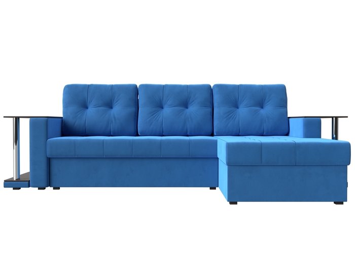 Угловой диван-кровать Даллас голубого цвета - купить Угловые диваны по цене 43790.0