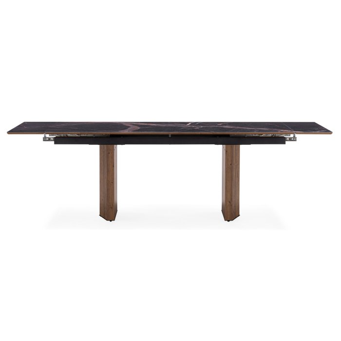 Раскладной обеденный стол Монерон черно-коричневого цвета - лучшие Обеденные столы в INMYROOM
