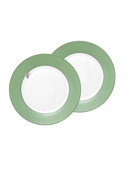 Набор из двух тарелок Lily&Lotus Uni Light Green 21 бело-зеленого цвета Набор из двух тарелок Lily&Lotus Uni Light Green 21 бело-зеленого цвета