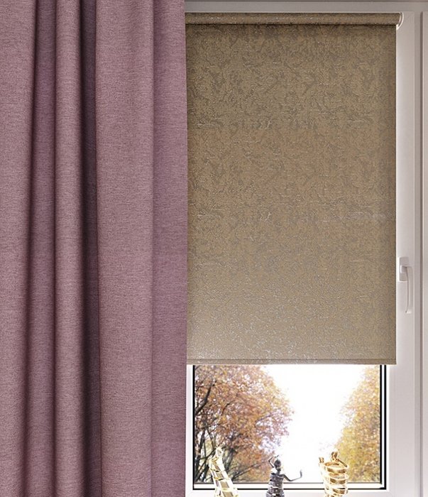 мини ролета Фрост 98х175 бежево-серый - лучшие Шторы в INMYROOM