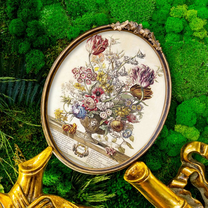 Репродукция на холсте 12 месяцев цветения, версия Апрель, в раме Тиффани - купить Картины по цене 3100.0