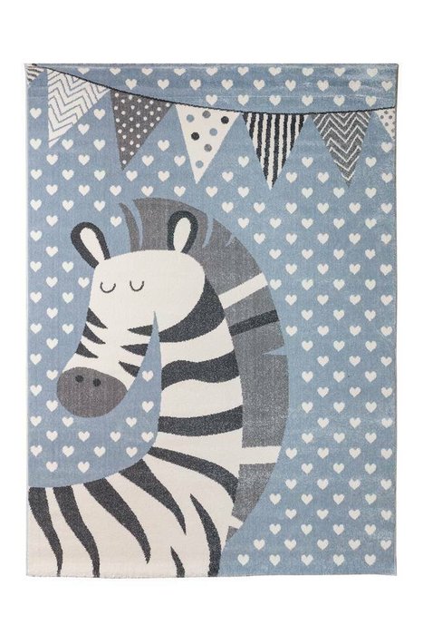 Ковер детский Kids Zebra 160х230 голубого цвета