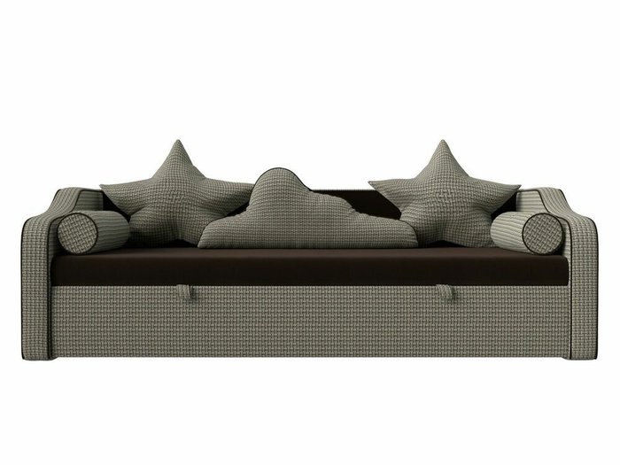 Прямой диван-кровать Рико бежево-коричневого цвета - купить Прямые диваны по цене 36999.0