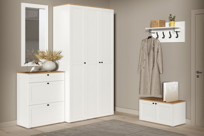 Тумба для обуви Остин белого цвета - купить Тумбы для обуви с сидением по цене 7490 Тумба для обуви Остин белого цвета - купить Тумбы для обуви с сидением по цене 7490