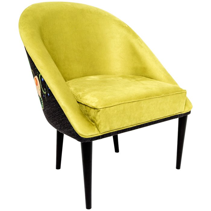 Кресло Тропический лес / Мёд с цветочным принтом - купить Интерьерные кресла по цене 60000.0
