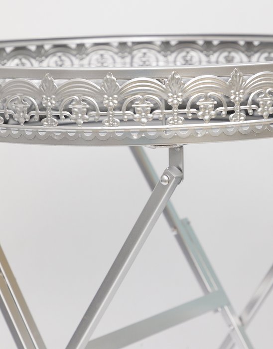 Сервировочный стол серебряного цвета со стеклянной столешницей - лучшие Сервировочные столики в INMYROOM