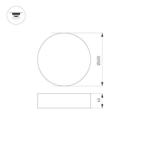 Потолочный светодиодный светильник Arlight SP-Rondo-R600-60W Warm3000 034824 - купить Потолочные светильники по цене 24969.0 Потолочный светодиодный светильник Arlight SP-Rondo-R600-60W Warm3000 034824 - купить Потолочные светильники по цене 24969.0