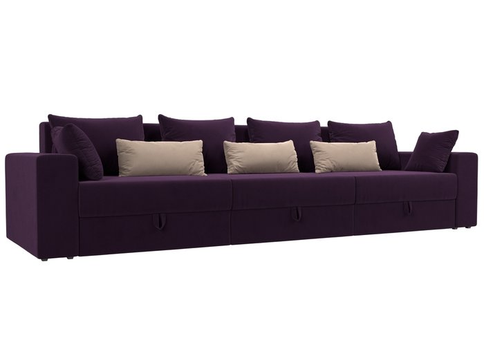 Прямой диван-кровать Мэдисон Long фиолетово-бежевого цвета