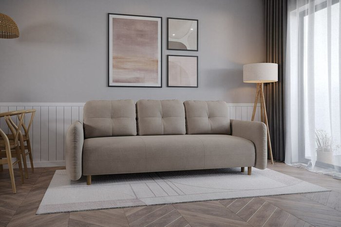 Прямой диван-кровать Anika кремового цвета - купить Прямые диваны по цене 57380.0