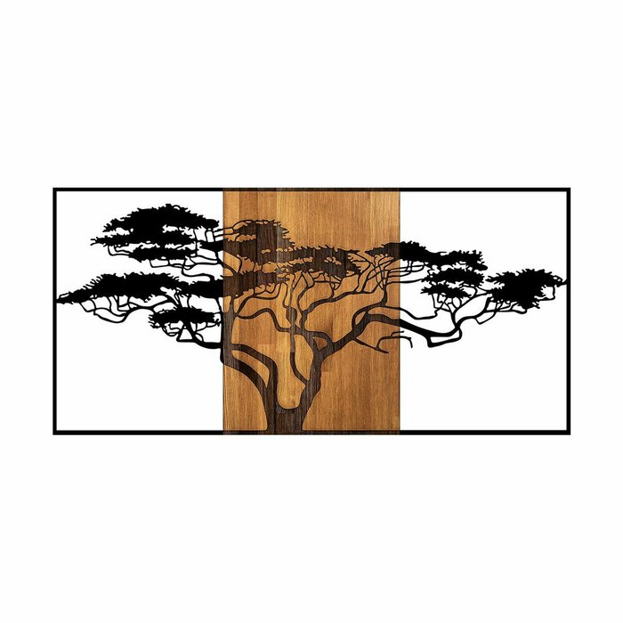 Настенный декор Дерево 147x70 коричнево-черного цвета